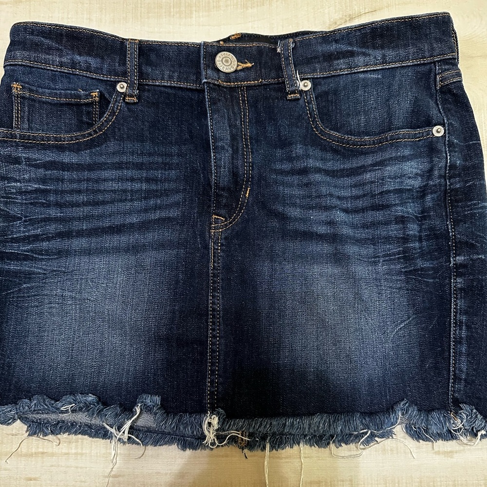 EXPRESS Distressed Frayed Denim Miniskirt. Worn once.